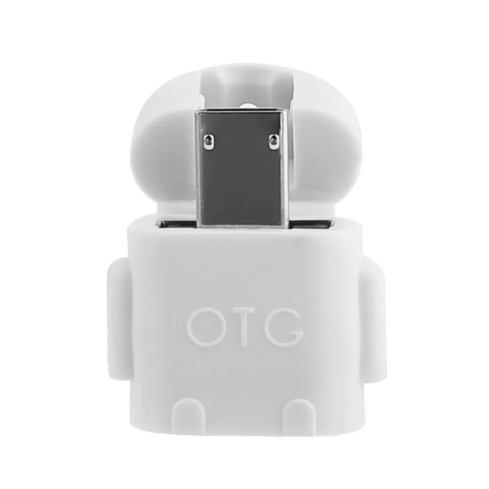 

1pc Robot Shape Micro USB 2.0 Converter Host Male to USB Female OTG Adapter For Android Tablet PC Computer Phone Drop Shipping