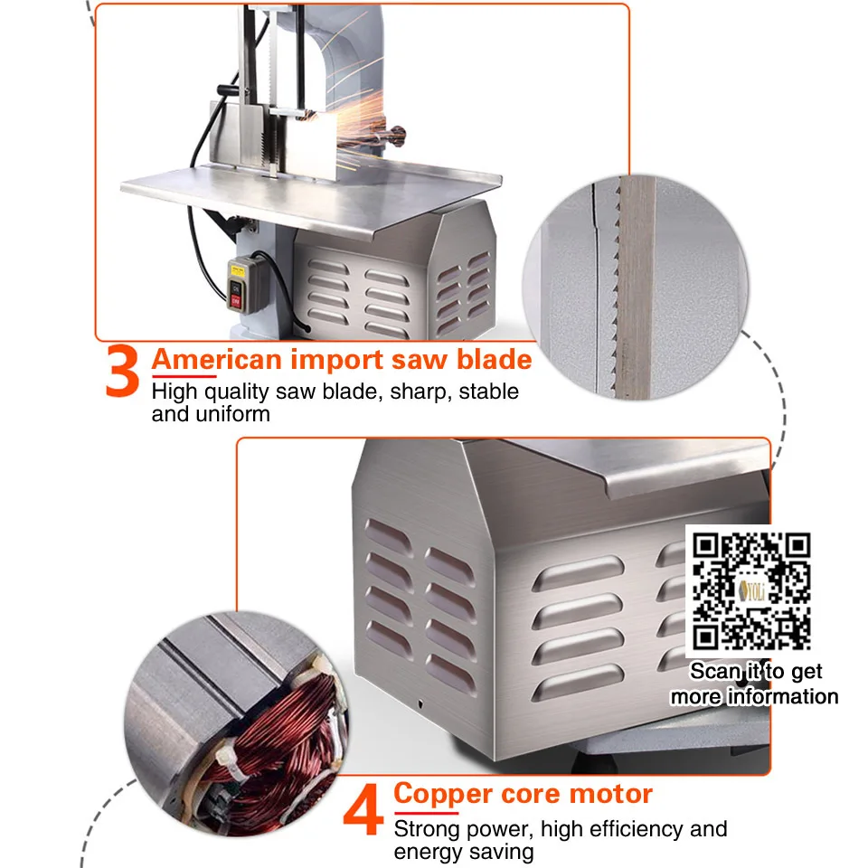 Bone cutter frozen meat sawing machine 6