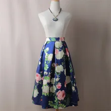 Женская винтажная юбка с цветочным рисунком летняя Осенняя бальная пачка с блестками миди юбки повседневные с высокой талией женские длинные Saia