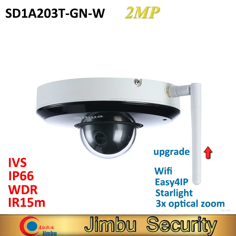 

Dahua PTZ IP 2MP wifi Camera SD1A203T-GN-W Starlight Support Tripwire IVS face detection IR 15m IP66 WDR CCTV security camera