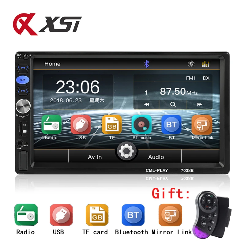 

Autoradio 2 Din Car Audio Player 7" LCD Touch Screen Display Support Bluetooth Hands-free Steering Wheel Multimidia MP5 Player