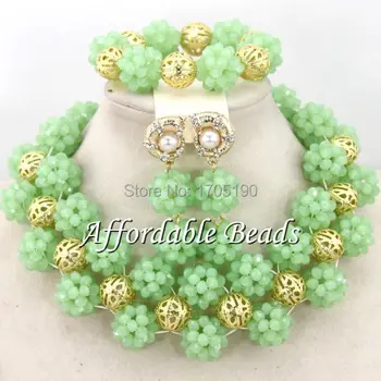 

Rare Nigerian Beads Wedding Jewelry Set Nice African Beaded Jewelry Set Free Shipping BN158