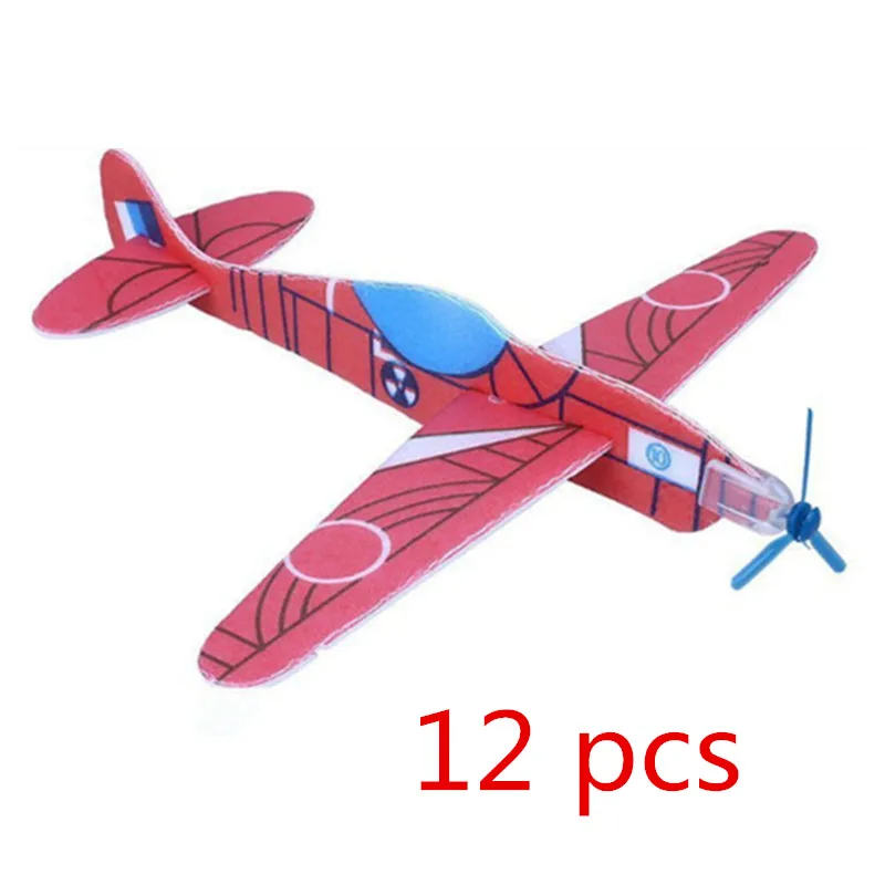 

12Pcs DIY Hand Throw Aircraft Flying Glider Toy Planes Airplane Made Of Foam Plast Party Bag Fillers Children Kids Toys Game