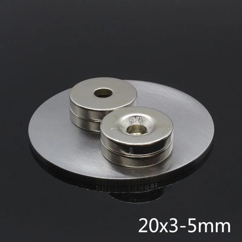 

5pcs 20mm x 3mm Hole 5mm Strong Ring Round Magnets 20*3-5mm 20x3-5mm Rare Earth Neodymium 5 mm screw hole
