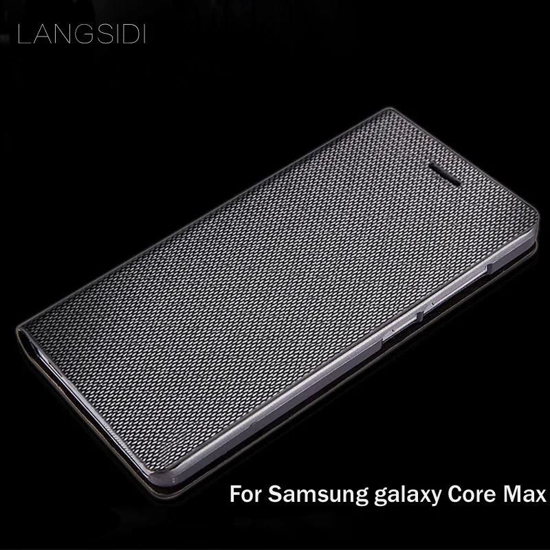 

wangcangli brand genuine leather phone case diamond Pattern clamshell handphone shell For Samsung galaxy Core Max All- handmade