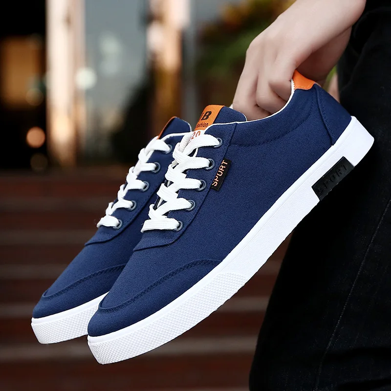 Mens Shoes Casual Sneakers 2019 New Lace-up Breathable Men's Vulcanized Shoes Male Tennis Sneakers Footwear Men Canvas Shoes