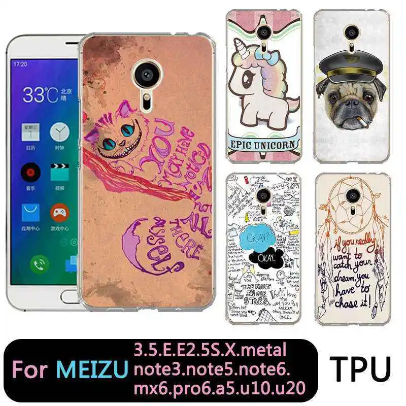 QMSWEI мягкий чехол для телефона из ТПУ Meilan MX6 pro6 u10 u20 E2 m3 M5 M5s Металл note3 Единорог