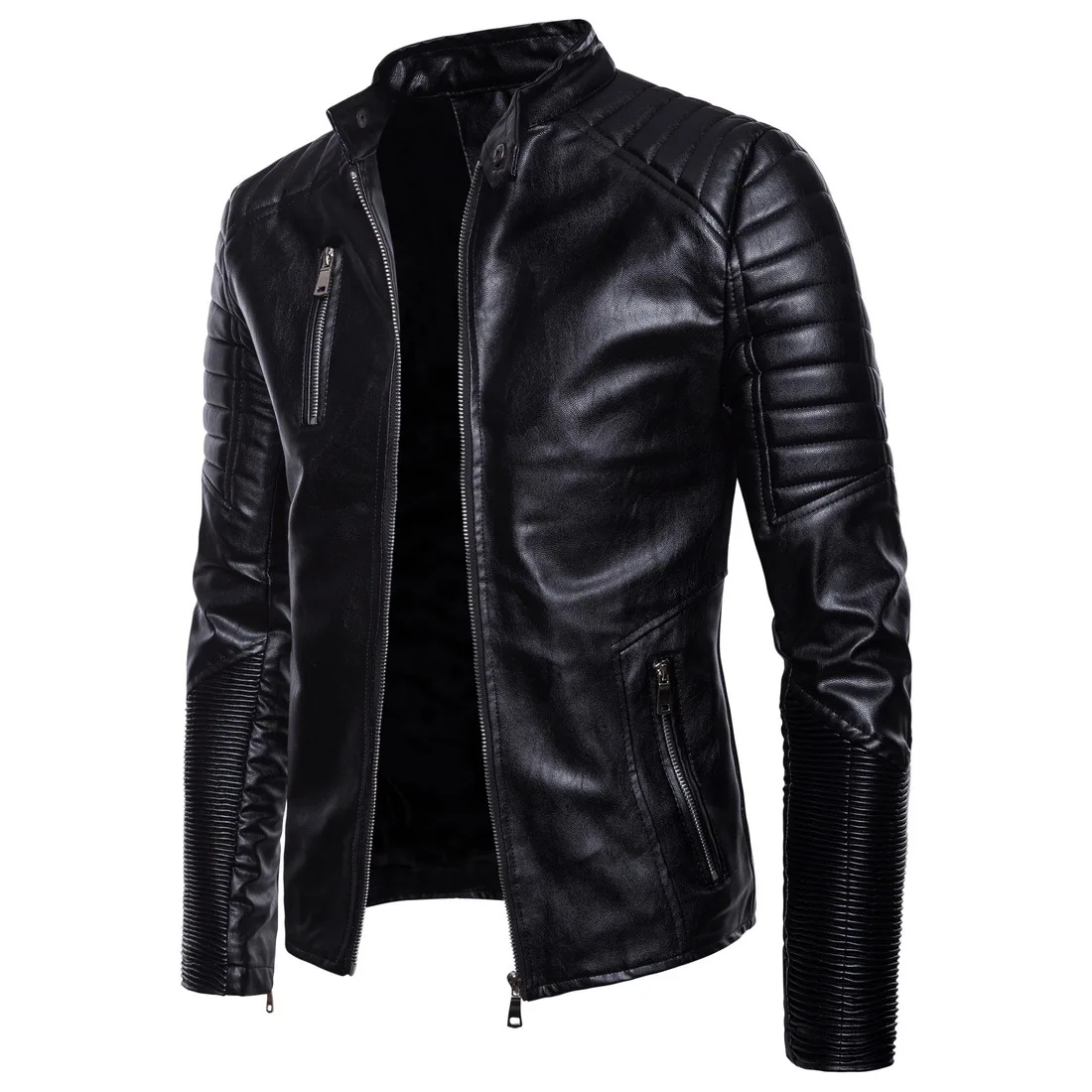 Европейские Размеры бутик панк Для мужчин мотоциклетная куртка с застежкой-молнией Кожаная Куртка Jaqueta De Couro Для мужчин s кожаная куртка уличной