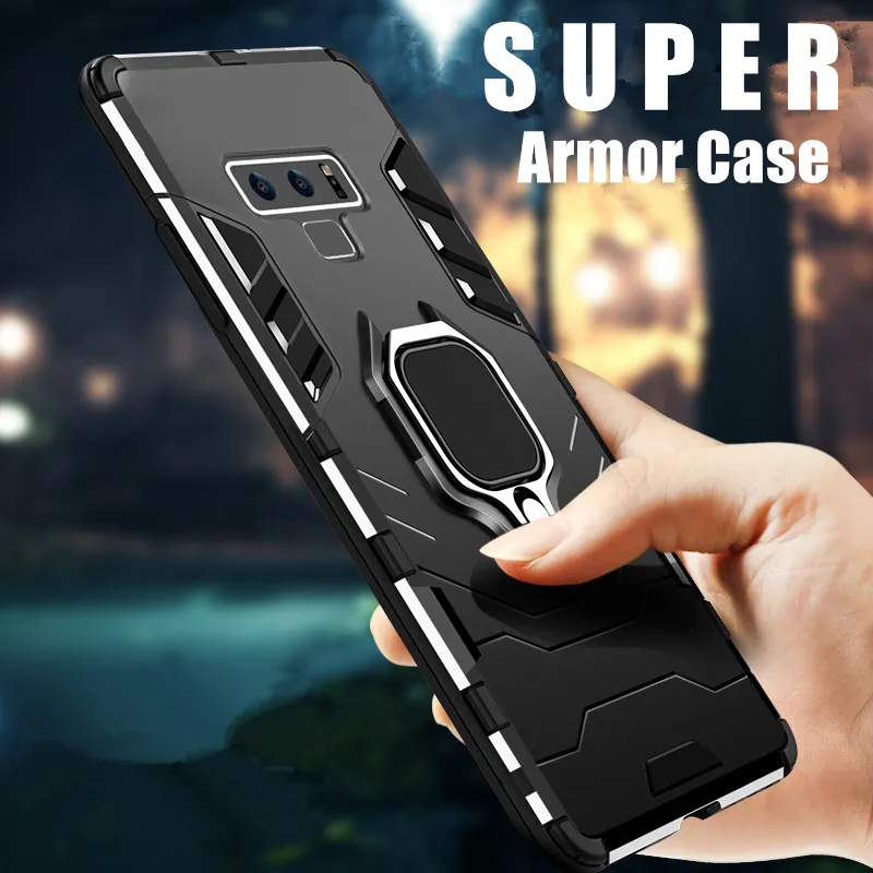 

For Samsung Note 9 Case Hybrid Soft Silicone Armor Hard Cover For Samsung Galaxy Note9 S9 S10 Plus Case Coque With Magnetic Ring