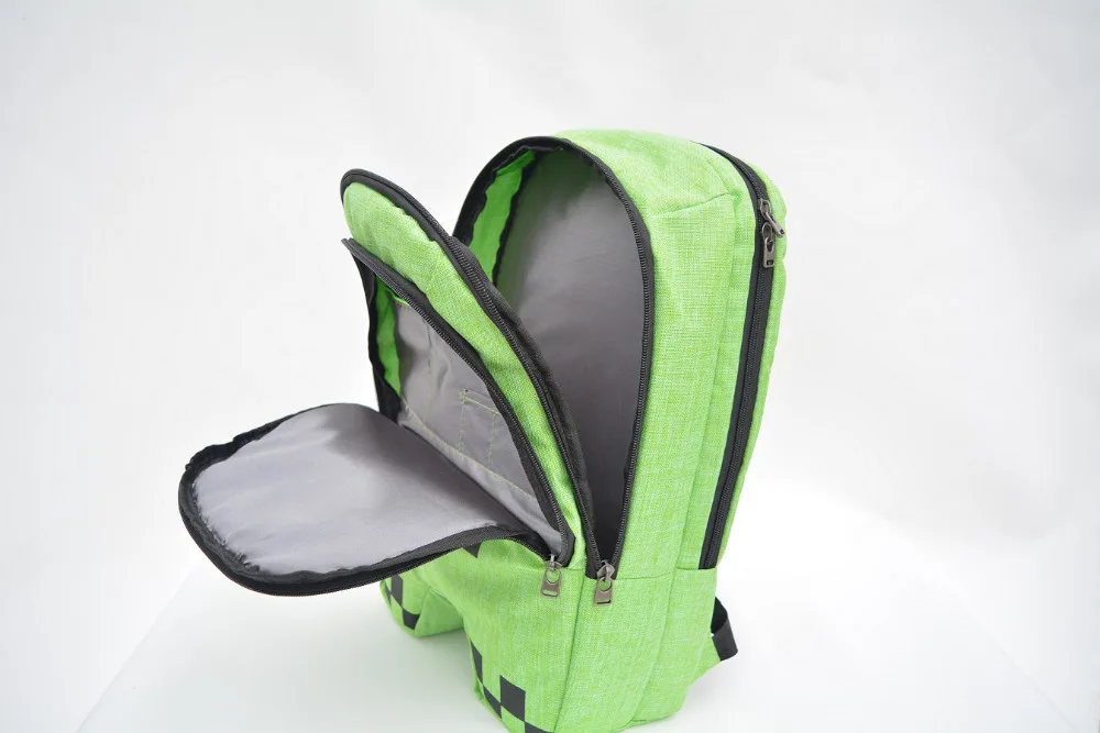 2016 HOT sell font b minecraft b font backpack high quality unisex canvas zip creeper backpacks