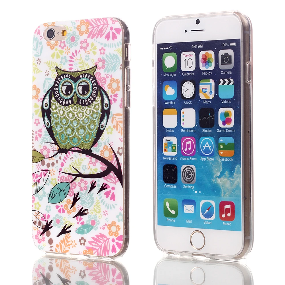 

For Iphone 6 Plus Case Cute Owl Cartoon Silicone TPU Gel Soft Back Cover Phone Case for Apple Iphone 6Plus 6S Plus Phone Cover