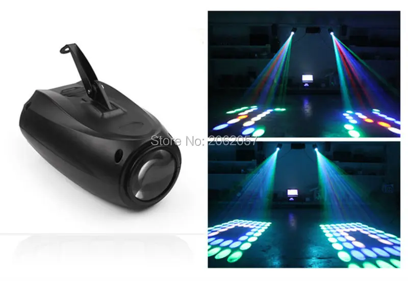 

New arrive 10W 64 LEDS three butterfly light RGBW DJ disco pattern light voice control home party holiday professtional light