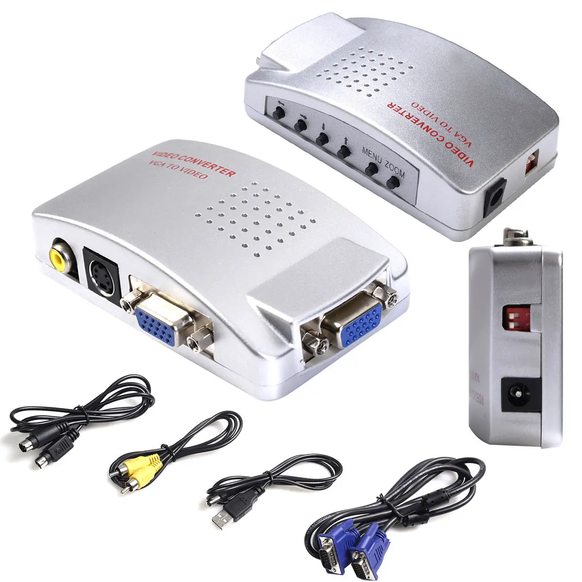 Universal VGA to TV AV RCA Composite Video Converter Adapter S Video