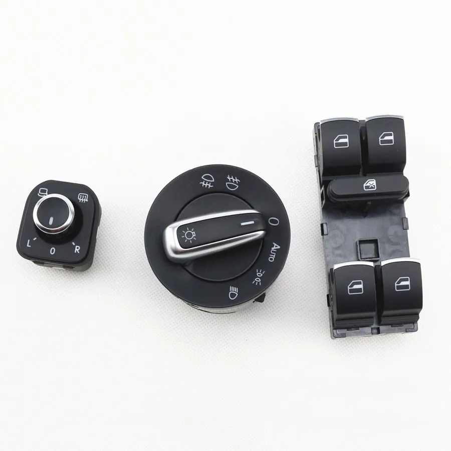 Qty3 TUKE OEM Chrome power window switchs & Fold Side Mirror Push