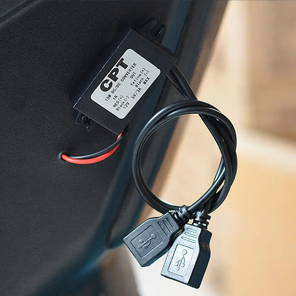 DC модуль преобразователя от 12 В до 5 3 А 15 Вт двойной USB понижающий адаптер питания