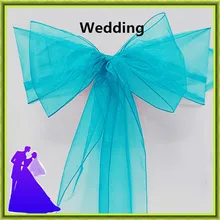 20 шт./лот органзы Председатель Пояса 18*275 см галстук-бабочка стул украшение для отель/ресторан/вечерние оптом дешево бирюзовый цвет