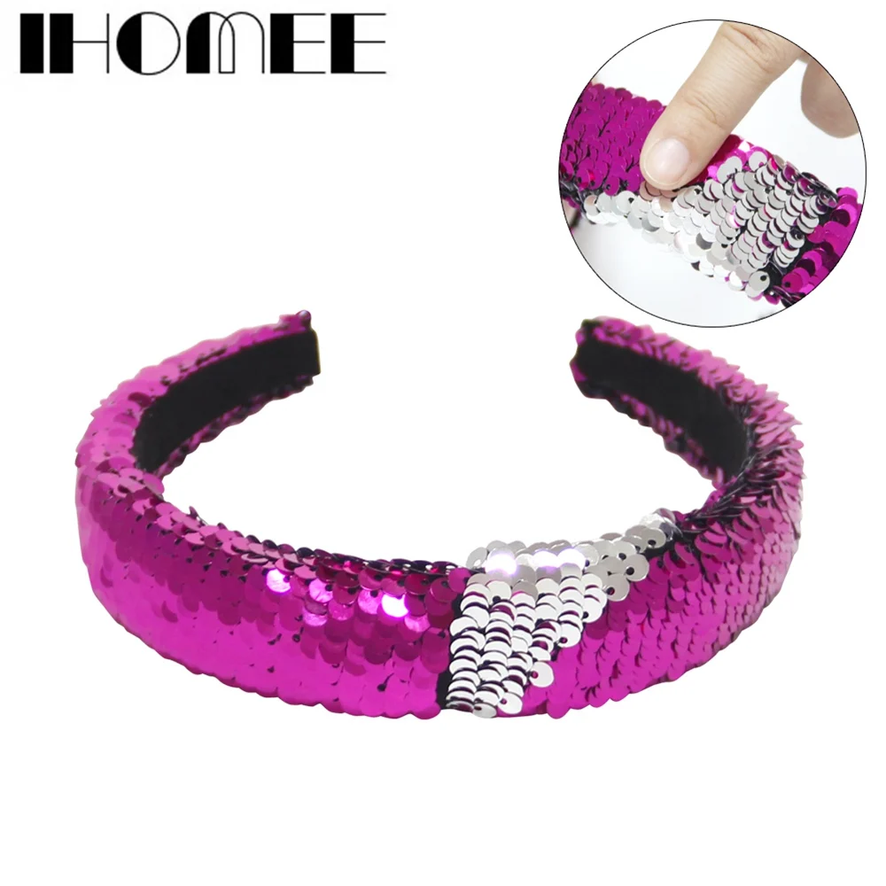 

IHOMEE Women Girls Glitter Sequins Mermaid Hairbands Fashion Hair Accessories for Girls Birthday Party Gift Favors