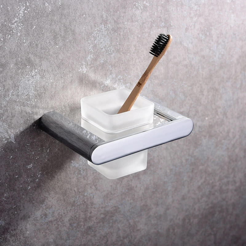 Brass Shelf Toothbrush Holder Glass Cup Tumbler Holders Toothbrush Cup