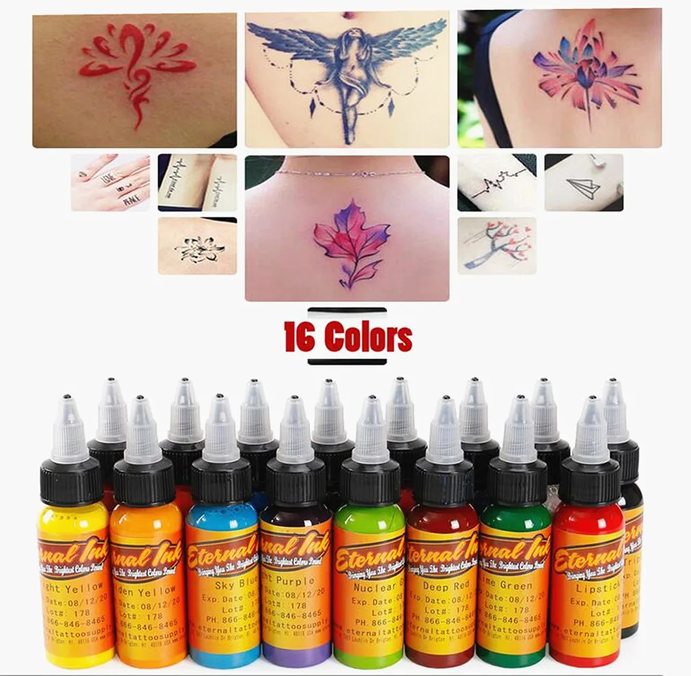 

30ml/ bottle tattoo ink set Microblading permanent makeup art pigment 16 PCS cosmetic tattoo paint for eyebrow eyeliner lip body