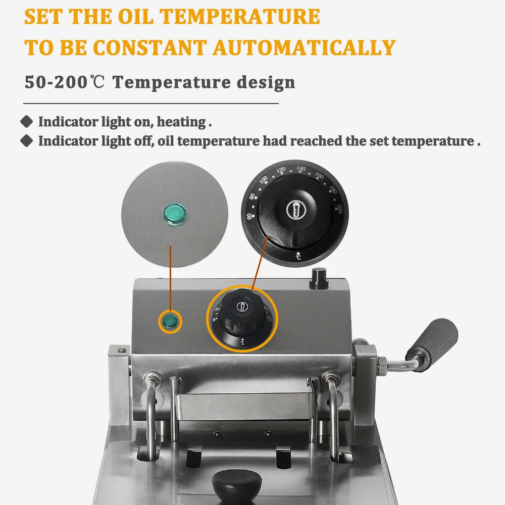 ITOP Electric Deep Fryers Auto Lift-Up Fried Machine Potato Chip Chicken Frying Stainless Steel With Timer Temperature Control