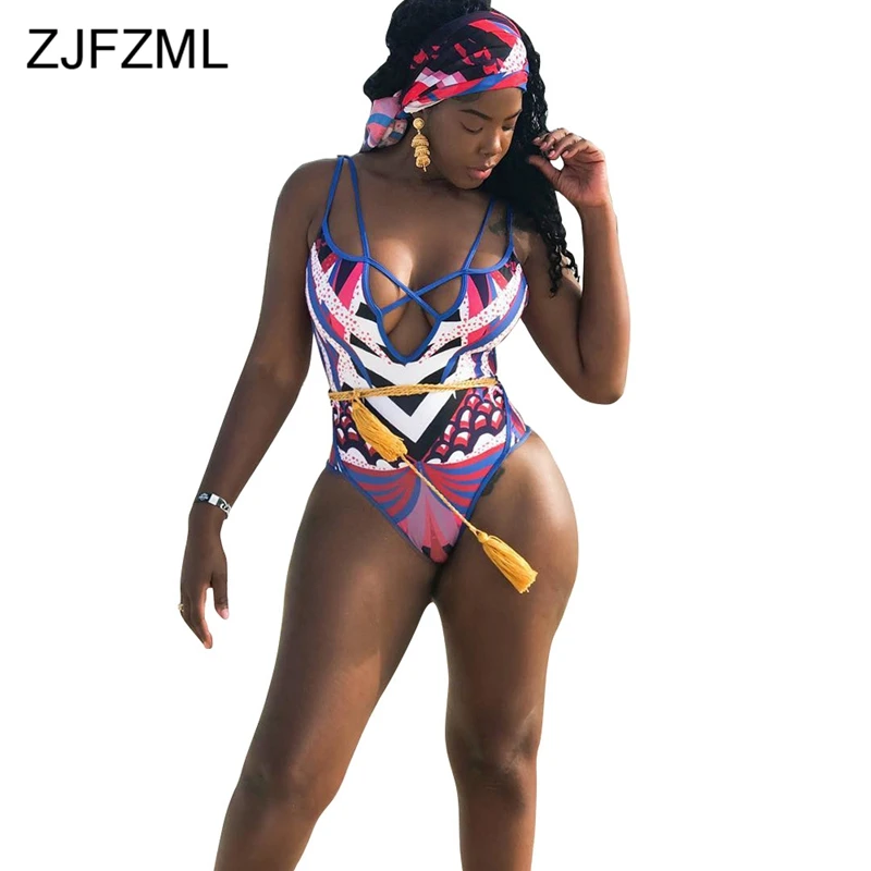

Geometric Pattern Summer Two Piece Set Spaghetti Strap One Piece Bodysuit And Chiffon Long Maxi Cardigan Bohemian Beachwear Suit