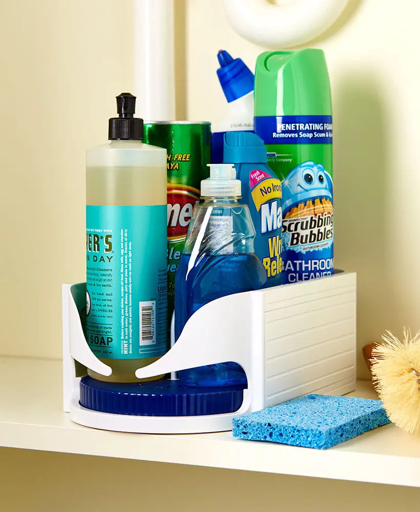 

HARKO New Double Roller Rotating Storage Box Bathroom Multi-function Rack Roto Caddy Swivel Organizer Kitchen Racks