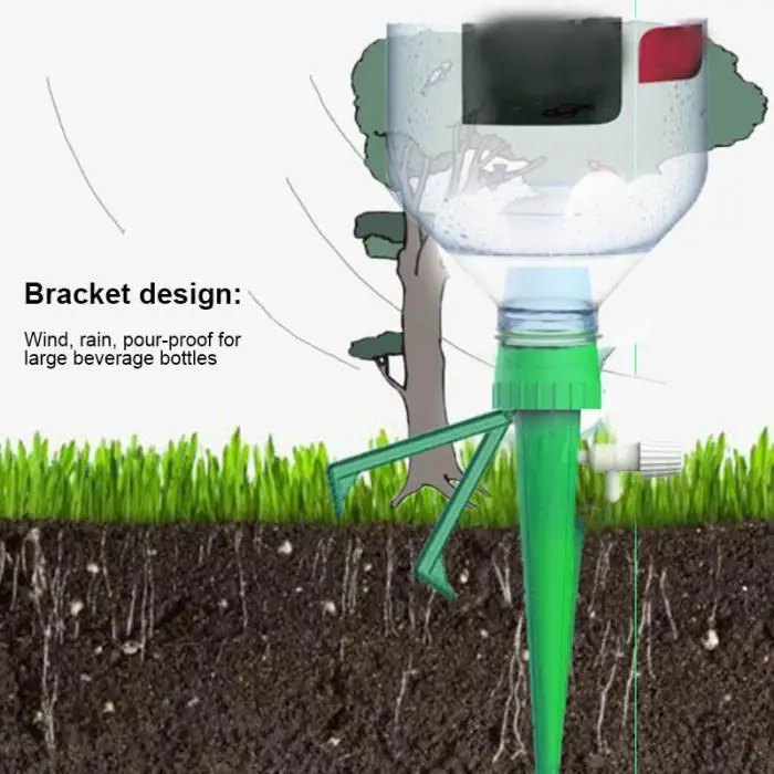 Plant Self Watering Spikes System Anti-Down Bracket with Slow Release Control Valve Switch DC120