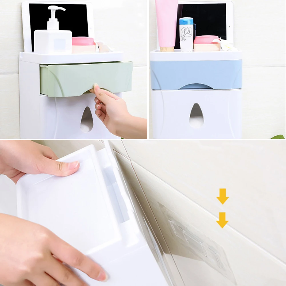 Креативные двухслойные бумажные полотенца коробка Водонепроницаемая коробка для салфеток не маркировочная бумага рулон извлечения коробка для хранения с ящиком