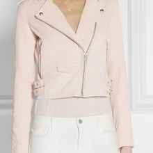 VOGUE! N Новая женская куртка из искусственной кожи Куртка-бомбер мотоциклетная куртка черный розовый небесно-голубой 3 цвета S-XL
