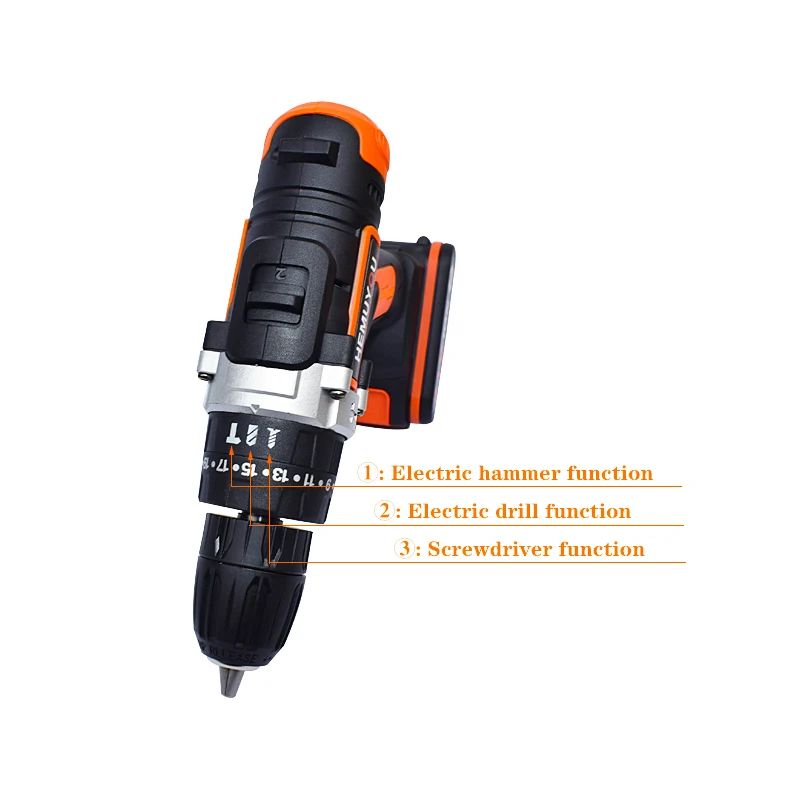 21V cordless electric screwdriver hand-held electric drill impact drill lithium ion battery10mm 2 speed + smart battery display 21V cordless electric screwdriver hand-held electric drill impact drill lithium ion battery10mm 2 speed + smart battery display