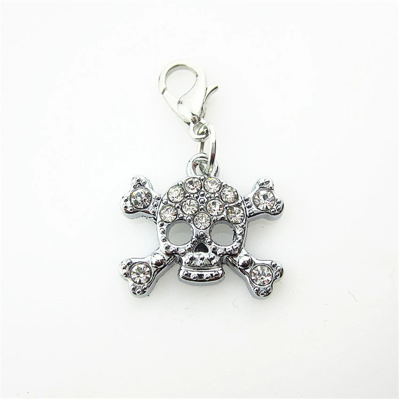 

Rhinestone 20pcs Crystal Skull Dangle Charms Lobster Clasp Charms Diy Jewelry Accessory for Bracelets Pendants Hanging Charms