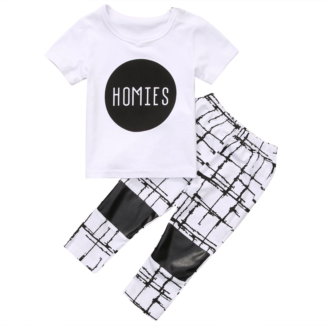 2017 Fashion Toddler Kids Baby Boy Girl Clothes Summer Short Sleeve HOMIES T shirt Tops Pant