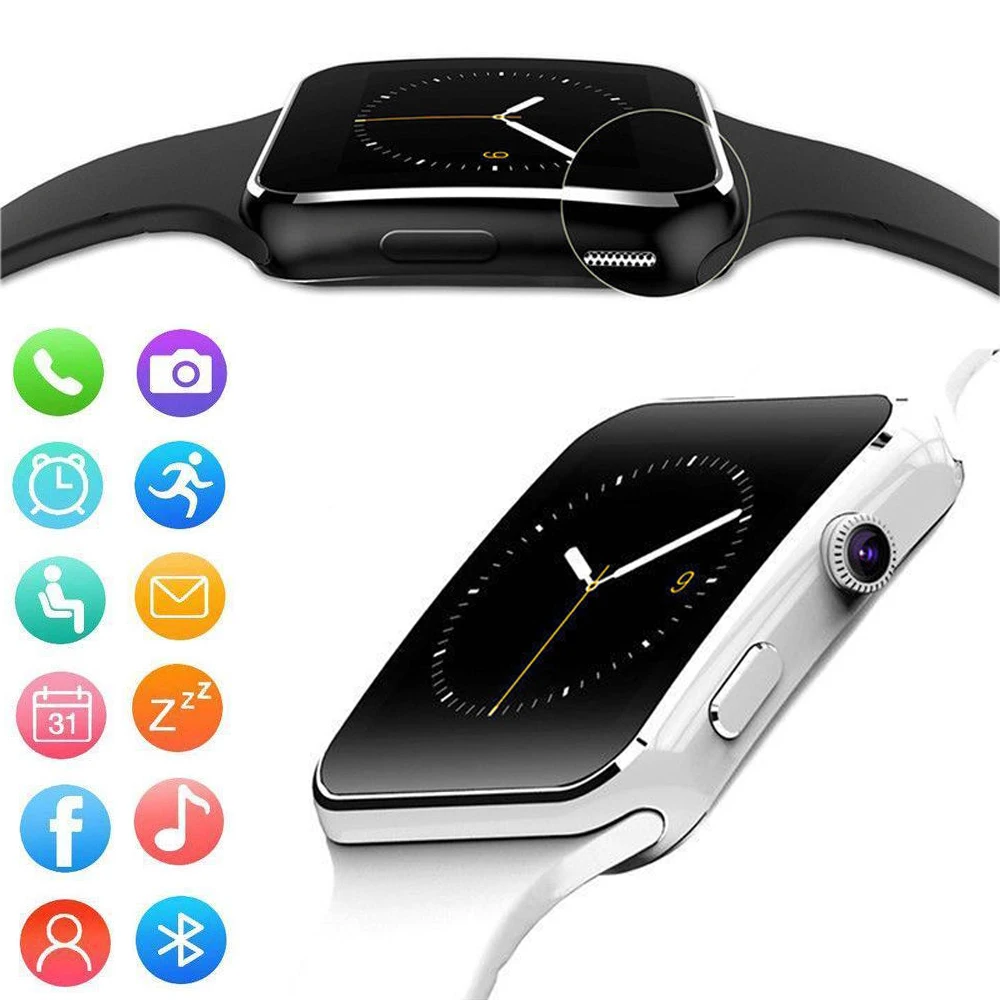 X6 изогнутый экран Bluetooth Smartwatch TF SIM Камера для мужчин и женщин Смарт часы для Android IOS iPhone samsung модные часы