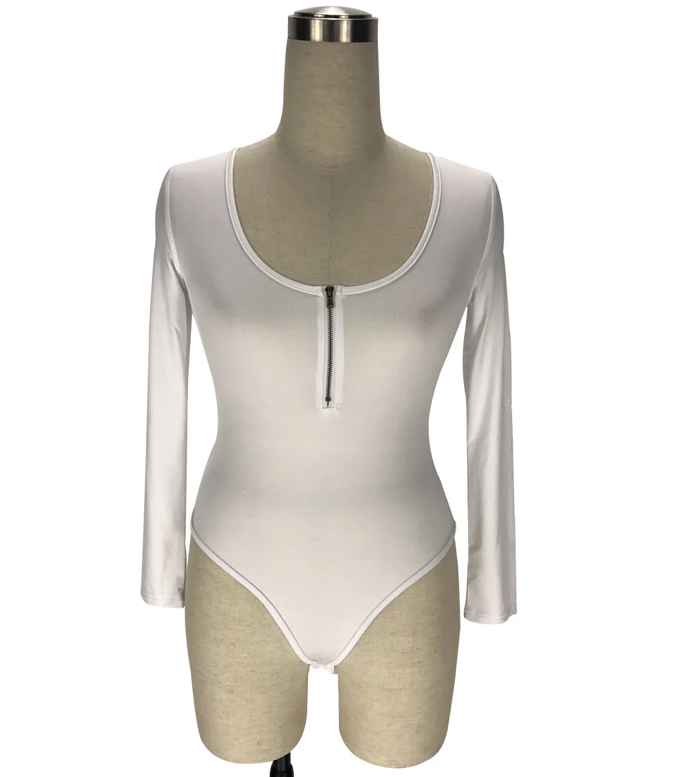 mesh bodysuit New Women's Long Sleeve Round Neck Sexy Romper Women Sexy Bodysuit S-3XL Plus Size Jumpsuits for Women Stripper BodySuit AR014 white long sleeve bodysuit