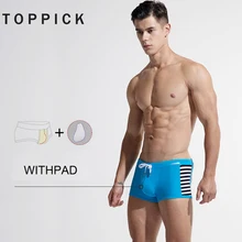 Toppick, сексуальный мужской купальник, купальники с подкладкой, горизонтальные полосы, пляжная одежда, Zwembroek Heren, мужские плавки для купания