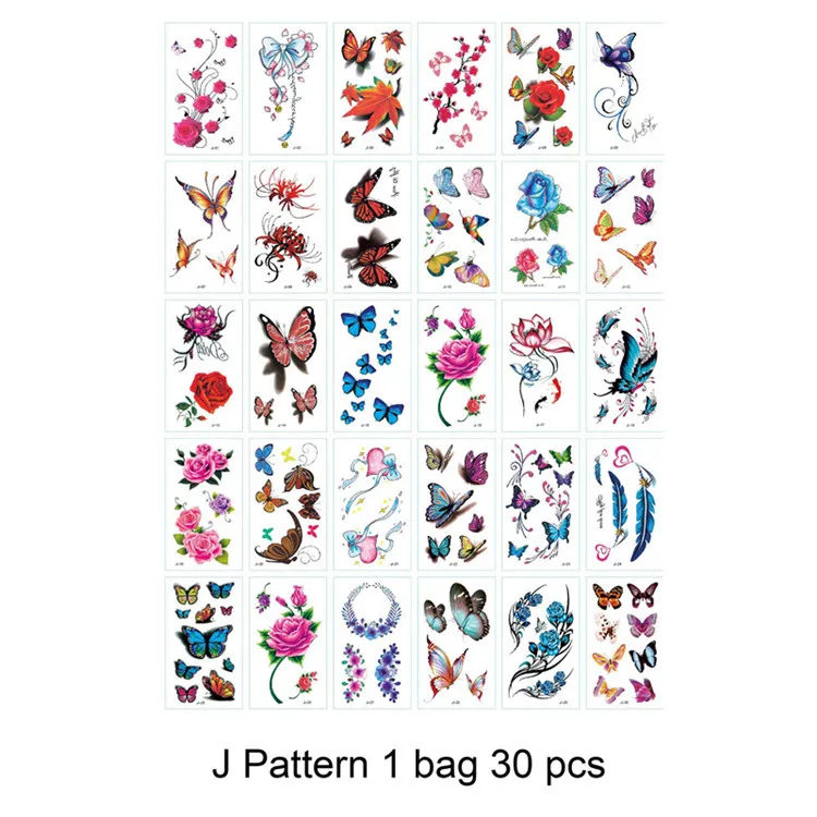 1 Bag 30 pcs DIY stationery stickers children Tattoo Stickers office stationery - Цвет: J