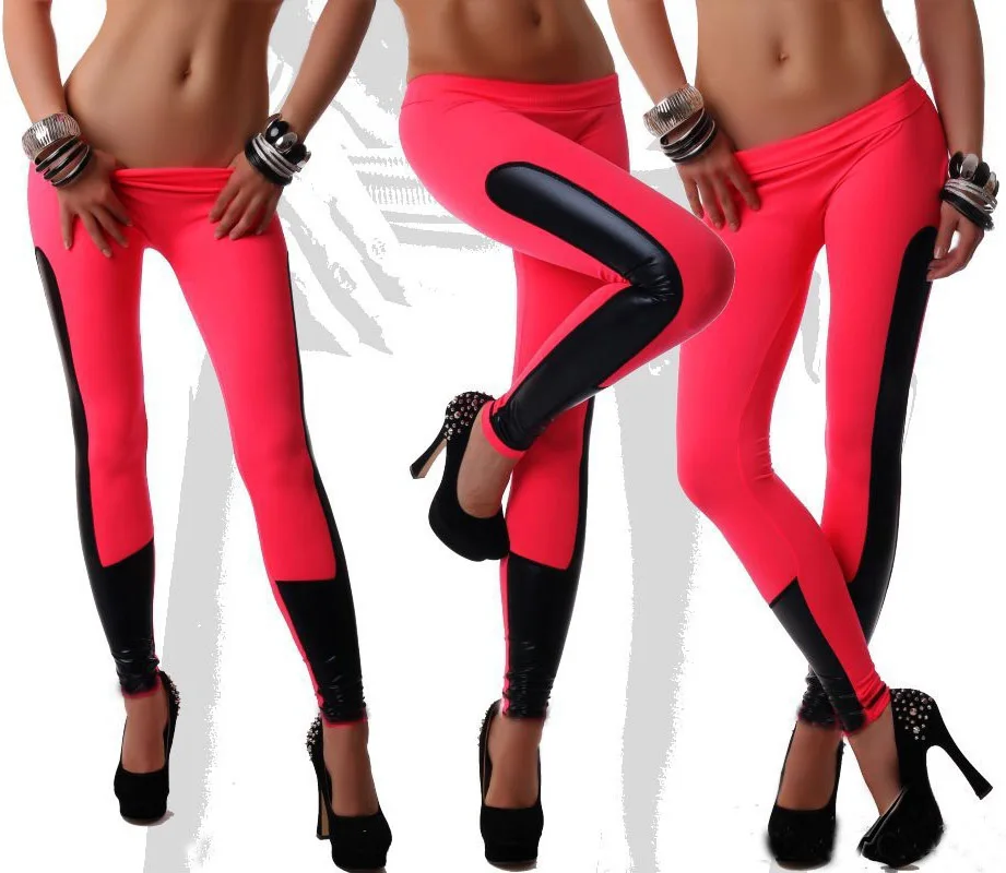 Женские эластичные леггинсы из искусственной кожи|jeggings pants|fitness women pantswomen fashion