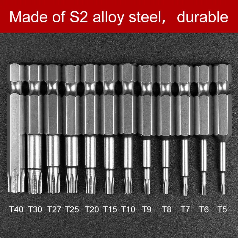 12Pcs/Set Security Bit Set Tamper Proof Screwdriver Drill Bit Screw Driver Bits Torx Flat Head 1/4 12Pcs/Set Security Bit Set Tamper Proof Screwdriver Drill Bit Screw Driver Bits Torx Flat Head 1/4
