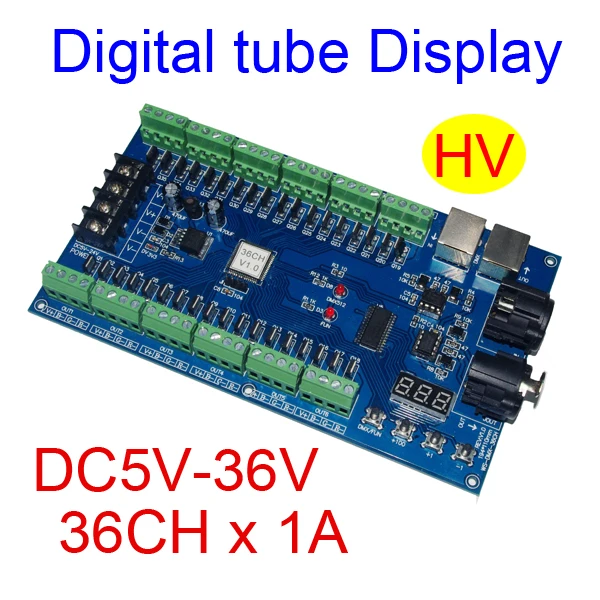 5 шт. Бесплатная доставка 36 канала DMX512 RGB контроллер есть цифровой дисплей 11 группах rgb 36ch DMX512 декодер dc5-36v вход