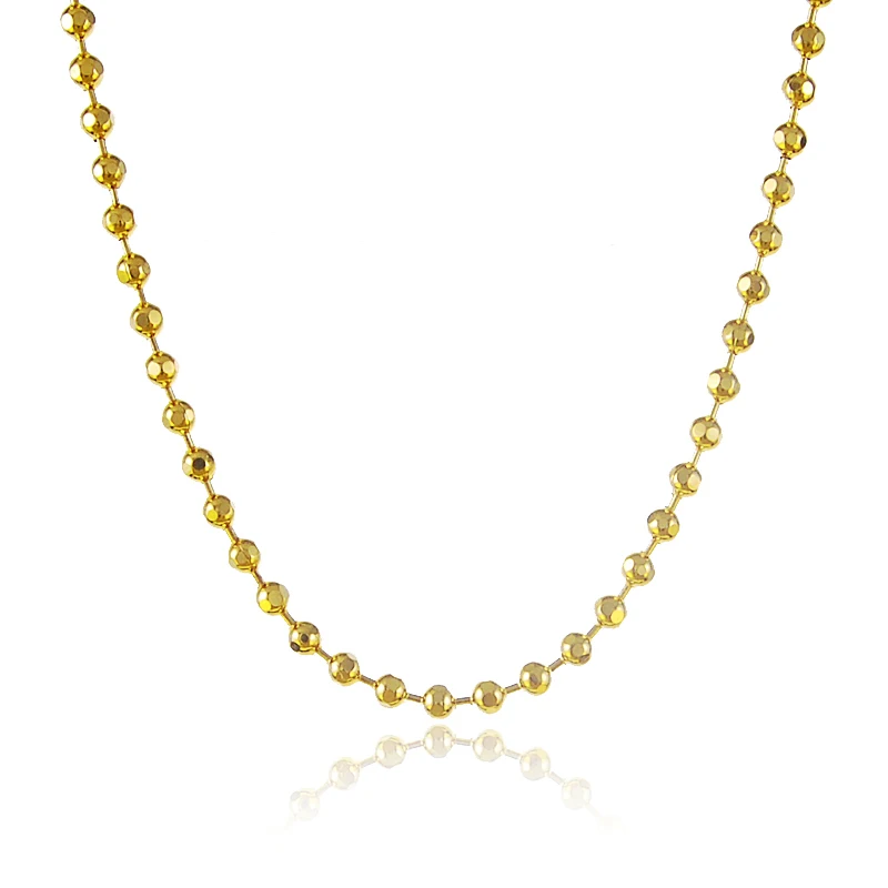 

Gold Filled 2mm ball chain necklace for women 45cm,fashion pure gold color ball Link Chain necklace for pendant