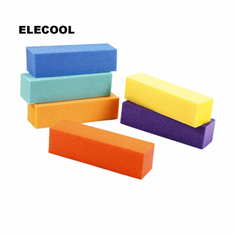 

ELECOOL Multi Color Nail Art Sponge Block Tips Sanding Files Nail Art Buffer Sponge Pedicure Manicure Tips Tools