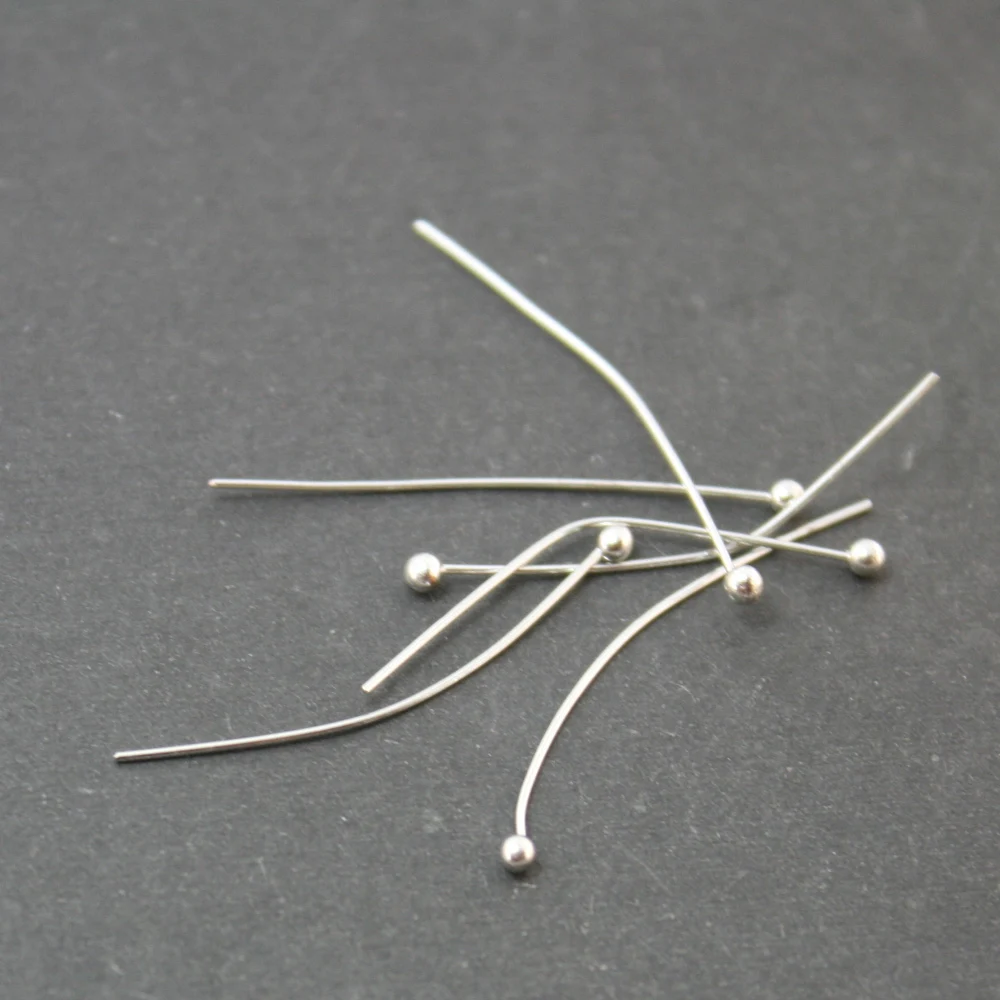 Approx 200pcs/lot Pin Findings Rhodium Plated 30MM Ball Hean Jewelry Pins CN-FZD002-69