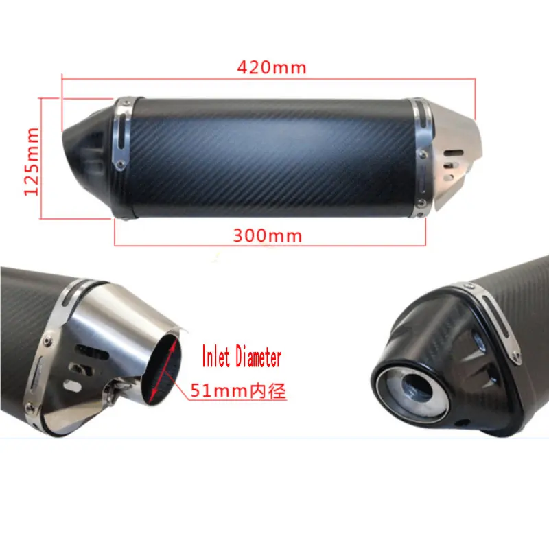 escapamento de moto akrapovic yoshimura exhaust carbon big triangle back pressure silencieux moto for benelli bn600