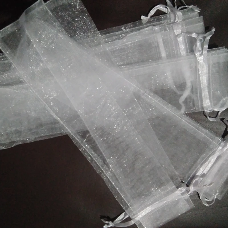 

26-28cm*6cm white organza bag packaging for gifts hand fan 21 - 23 cm