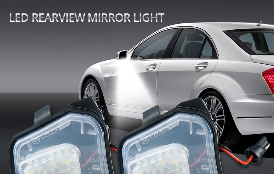 2Pcs Mirror Puddle Lights for Vw Volkswagen EOS Passat B7 CC Scirocco Jetta _01