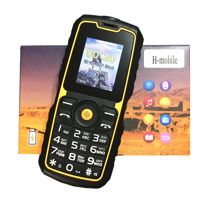 

waterproof shockproof mobile phone power bank cheap China Cell Phones GSM FM Russian keyboard button PHONES H-mobile