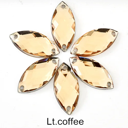 2 Sizes Horse Eye Acrylic Sew On Rhinestones Flatback Colorful Acrylic Glitter Crystals Stones For Women Dress Accessories B0656 