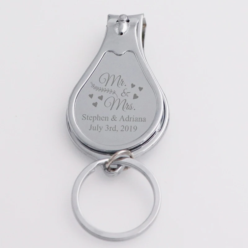 

Personalized Wedding Favor Nail Clipper Keychain Wedding Souvenir Customized Fingernail Clipper Key Chain Bottle Opener 20pcs