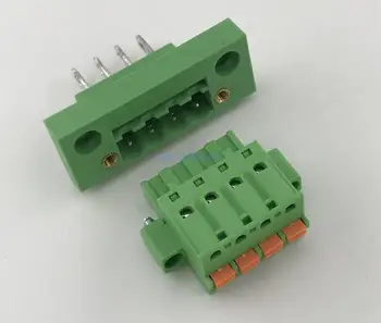 

10sets Wall-mounted terminal block K2EDGWB-5.08MM with ear free screw press KDM male and female plug terminal 2P-24P