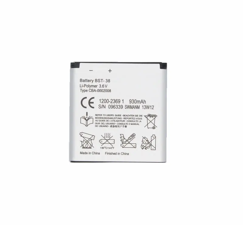bst-38 Bateria F Sony Ericsson w580i 1100mah Li-ion bst-38 Bateria F Sony Ericsson w580i 1100mah Li-ion